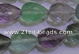 CFL715 15.5 inches 15*20mm faceted teardrop natural fluorite beads