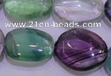 CFL724 15.5 inches 18*27mm nuggets natural fluorite beads wholesale
