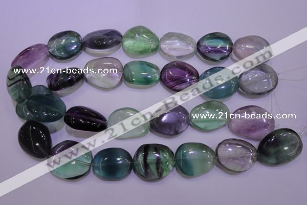 CFL724 15.5 inches 18*27mm nuggets natural fluorite beads wholesale