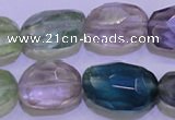 CFL728 15.5 inches 16*22mm faceted nuggets natural fluorite beads