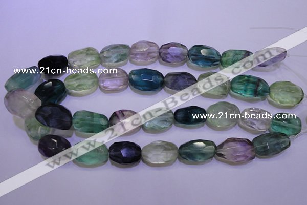 CFL728 15.5 inches 16*22mm faceted nuggets natural fluorite beads