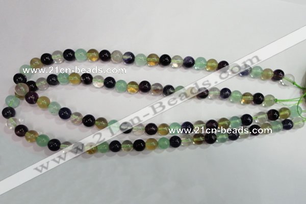 CFL753 15.5 inches 10mm round rainbow fluorite gemstone beads