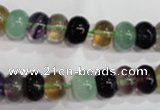 CFL762 15.5 inches 6*10mm rondelle rainbow fluorite gemstone beads