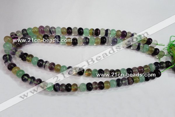 CFL762 15.5 inches 6*10mm rondelle rainbow fluorite gemstone beads