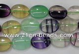 CFL776 15.5 inches 12*16mm oval rainbow fluorite gemstone beads