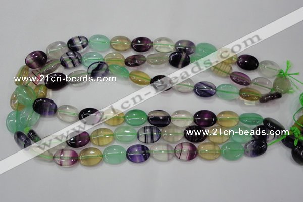 CFL776 15.5 inches 12*16mm oval rainbow fluorite gemstone beads