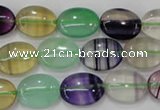 CFL777 15.5 inches 13*18mm oval rainbow fluorite gemstone beads