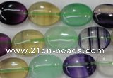 CFL778 15.5 inches 15*20mm oval rainbow fluorite gemstone beads