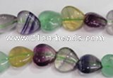 CFL788 15.5 inches 8mm heart rainbow fluorite gemstone beads