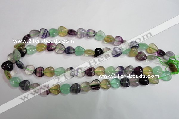 CFL788 15.5 inches 8mm heart rainbow fluorite gemstone beads