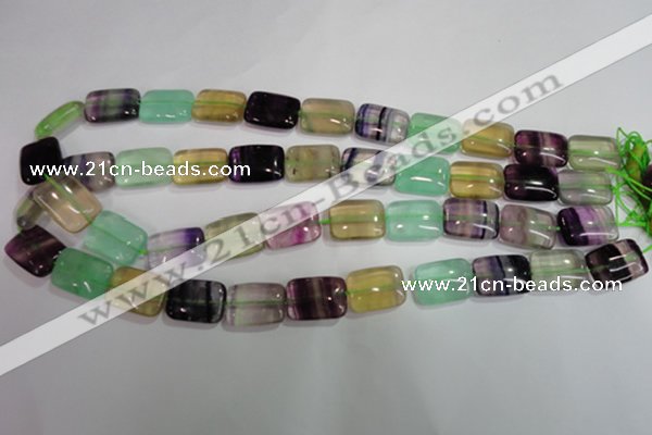 CFL794 15.5 inches 13*18mm rectangle rainbow fluorite gemstone beads