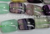 CFL795 15.5 inches 15*20mm rectangle rainbow fluorite gemstone beads