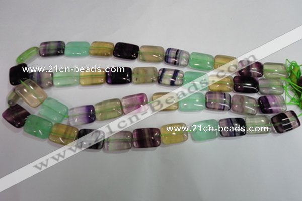 CFL795 15.5 inches 15*20mm rectangle rainbow fluorite gemstone beads