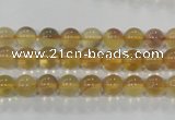 CFL801 15.5 inches 6mm round yellow fluorite gemstone beads