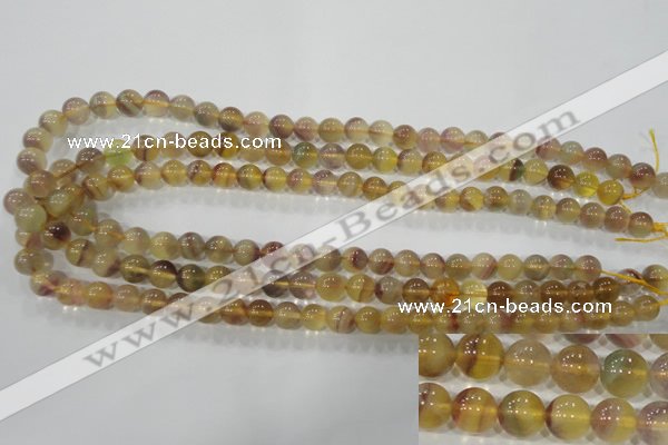 CFL802 15.5 inches 8mm round yellow fluorite gemstone beads