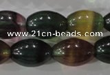 CFL815 15.5 inches 14*20mm rice rainbow fluorite gemstone beads