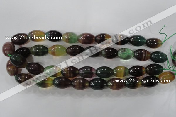 CFL815 15.5 inches 14*20mm rice rainbow fluorite gemstone beads