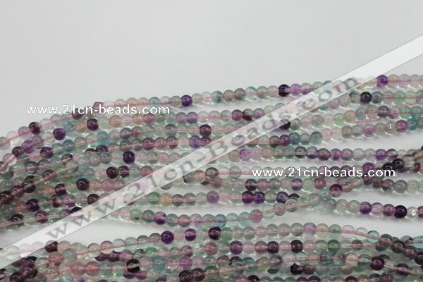 CFL901 15.5 inches 4mm round rainbow fluorite gemstone beads