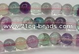 CFL902 15.5 inches 6mm round rainbow fluorite gemstone beads