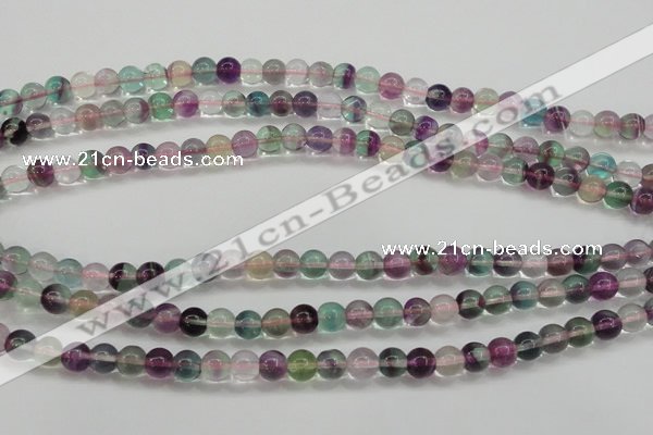 CFL902 15.5 inches 6mm round rainbow fluorite gemstone beads