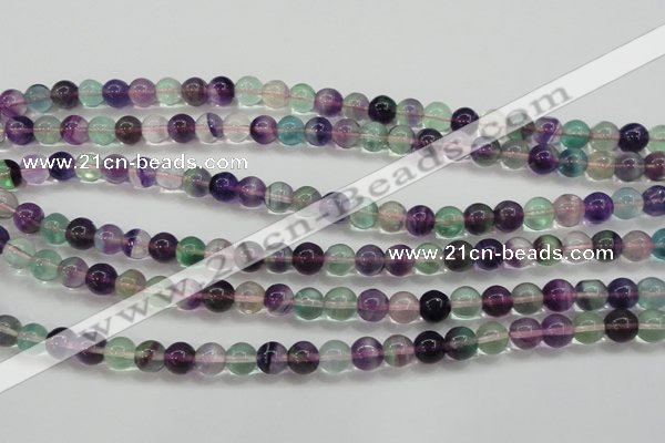 CFL903 15.5 inches 7mm round rainbow fluorite gemstone beads