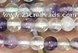 CFL910 15.5 inches 4mm round purple fluorite beads wholesale