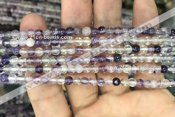 CFL910 15.5 inches 4mm round purple fluorite beads wholesale