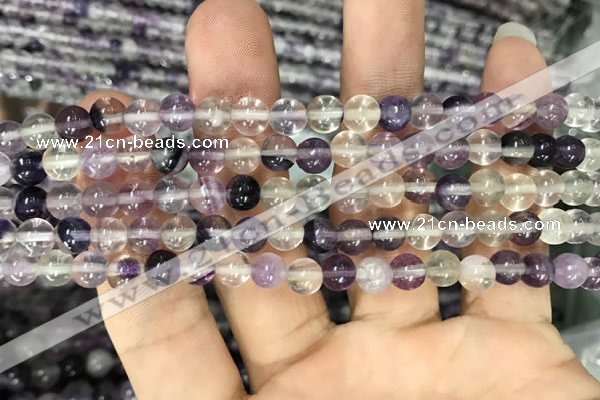 CFL911 15.5 inches 6mm round purple fluorite beads wholesale