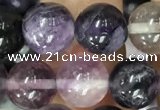 CFL913 15.5 inches 10mm round purple fluorite beads wholesale