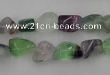 CFL951 15.5 inches 9*12mm nuggets natural fluorite beads wholesale