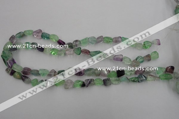 CFL951 15.5 inches 9*12mm nuggets natural fluorite beads wholesale