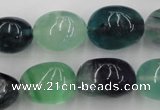 CFL953 15.5 inches 15*20mm nuggets natural fluorite beads wholesale