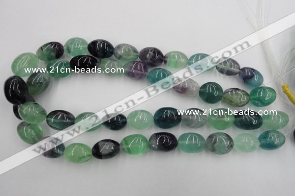 CFL953 15.5 inches 15*20mm nuggets natural fluorite beads wholesale