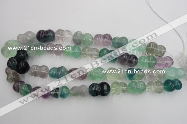 CFL958 15.5 inches 16*22mm peanut-shaped natural fluorite beads