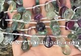 CFL960 Top drilled 10*14mm flat teardrop natural fluorite beads