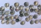 CFL962 Top drilled 9*12mm flat teardrop natural fluorite beads