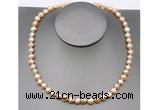 CFN24 8mm - 9mm baroque pink freshwater pearl necklace, 16 - 54 inches