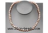 CFN25 8mm - 9mm baroque lavender freshwater pearl necklace, 16 - 54 inches