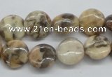 CFS07 15.5 inches 12mm flat round natural feldspar gemstone beads