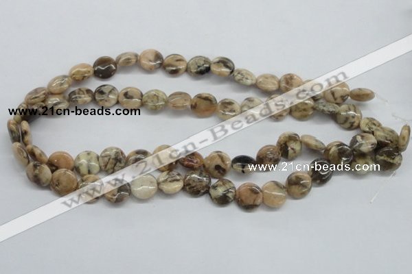 CFS07 15.5 inches 12mm flat round natural feldspar gemstone beads