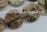 CFS08 15.5 inches 25mm flat round natural feldspar gemstone beads