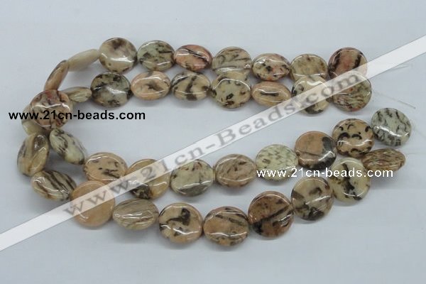 CFS08 15.5 inches 25mm flat round natural feldspar gemstone beads