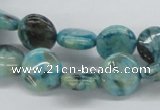 CFS107 15.5 inches 12mm flat round blue feldspar gemstone beads