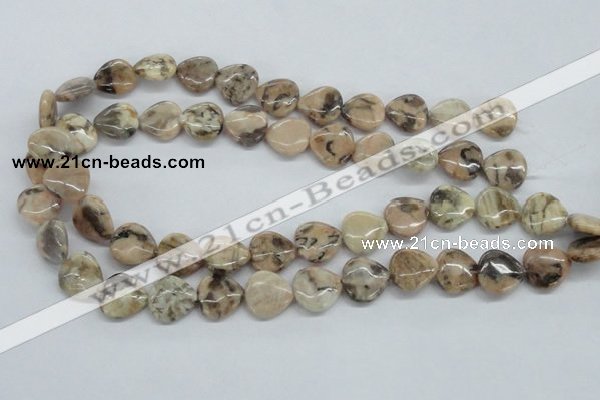 CFS11 15.5 inches 16*16mm heart natural feldspar gemstone beads