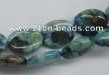 CFS110 15.5 inches 12*16mm oval blue feldspar gemstone beads