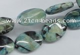 CFS111 15.5 inches 13*18mm oval blue feldspar gemstone beads