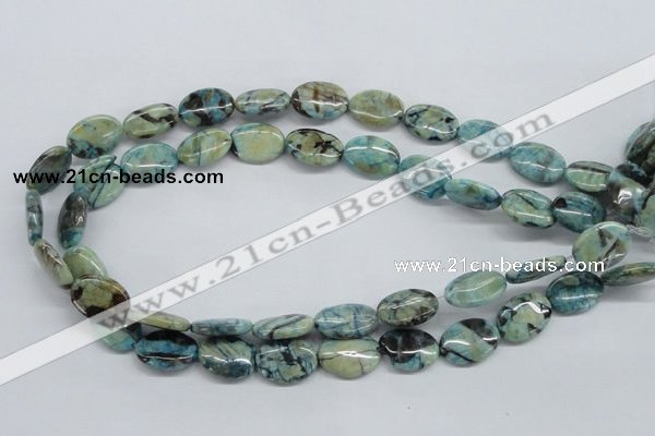 CFS111 15.5 inches 13*18mm oval blue feldspar gemstone beads