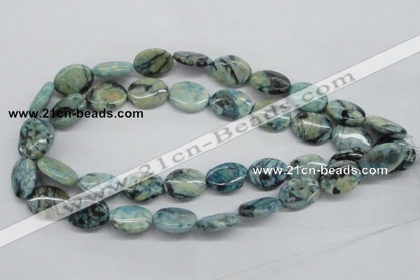 CFS112 15.5 inches 15*20mm oval blue feldspar gemstone beads