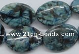 CFS113 15.5 inches 18*25mm oval blue feldspar gemstone beads