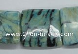 CFS115 15.5 inches 30*30mm square blue feldspar gemstone beads
